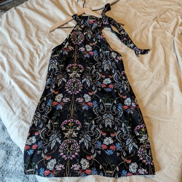 NWT Rokoko size L summer dress black floral print - Picture 3 of 5